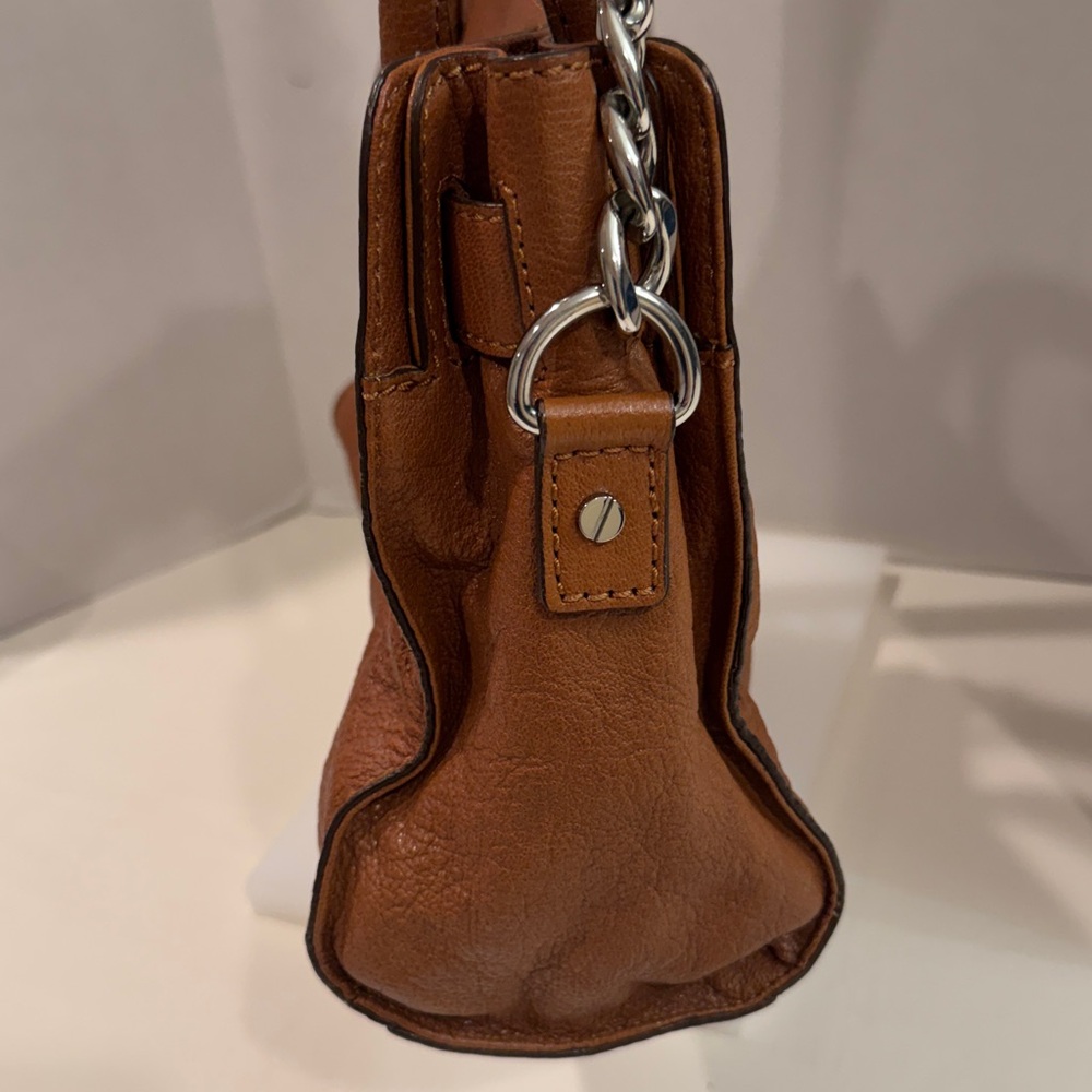 Michael Kors Brown Leather Satchel with Silver Hardware - Picture 8 of 9